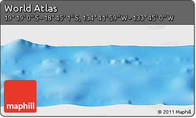 Physical Panoramic Map of the Area around 19° 2' 1" S, 134° 13' 29" W