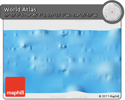 Physical 3D Map of the Area around 19° 2' 1" S, 135° 4' 29" W