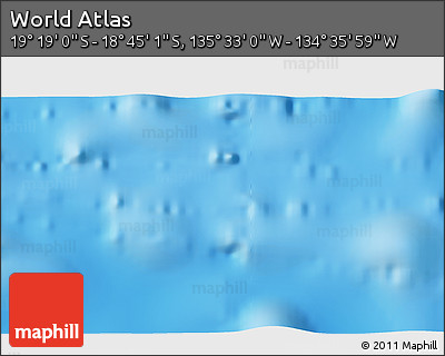 Physical 3D Map of the Area around 19° 2' 1" S, 135° 4' 29" W