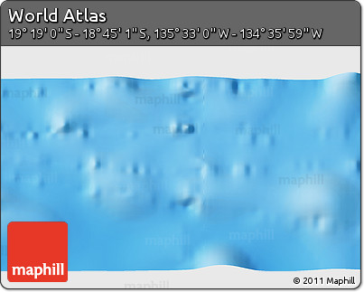 Physical 3D Map of the Area around 19° 2' 1" S, 135° 4' 29" W