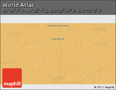 Political 3D Map of the Area around 19° 2' 1" S, 136° 4' 29" E