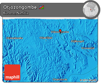 Political 3D Map of Otjozongombe