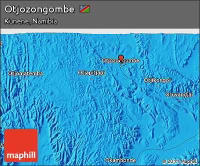 Political 3D Map of Otjozongombe