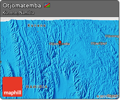 Political 3D Map of Otjomatemba