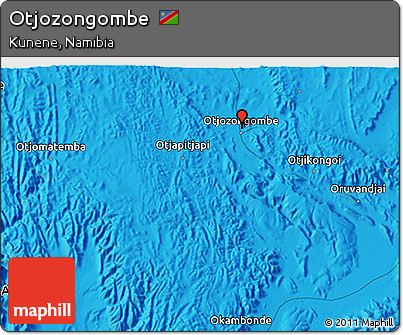 Political 3D Map of Otjozongombe