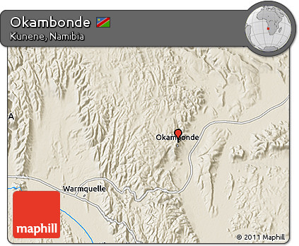 Shaded Relief 3D Map of Okambonde