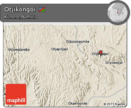 Shaded Relief 3D Map of Otjikongoi