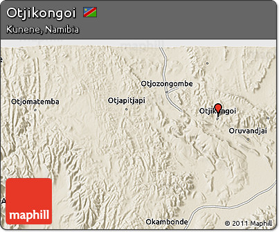 Shaded Relief 3D Map of Otjikongoi