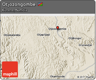 Shaded Relief 3D Map of Otjozongombe