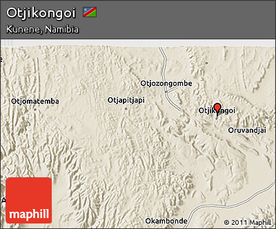 Shaded Relief 3D Map of Otjikongoi