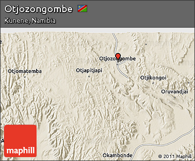 Shaded Relief 3D Map of Otjozongombe