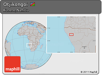 Gray Location Map of Otjikongoi