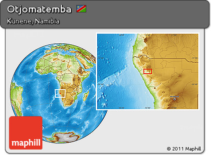 Physical Location Map of Otjomatemba