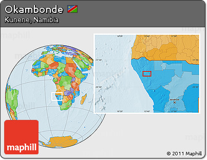 Political Location Map of Okambonde