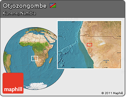Satellite Location Map of Otjozongombe