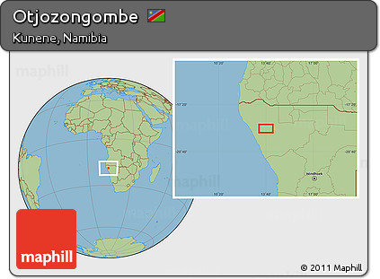 Savanna Style Location Map of Otjozongombe