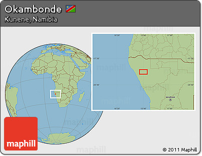 Savanna Style Location Map of Okambonde