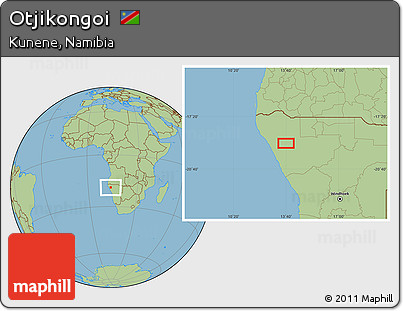 Savanna Style Location Map of Otjikongoi