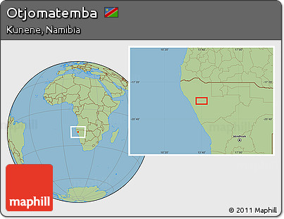 Savanna Style Location Map of Otjomatemba