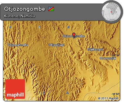Physical Map of Otjozongombe