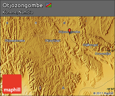 Physical Map of Otjozongombe