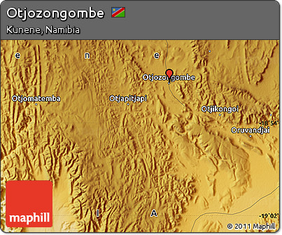 Physical Map of Otjozongombe