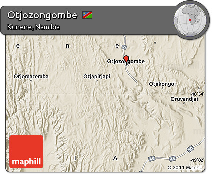 Shaded Relief Map of Otjozongombe