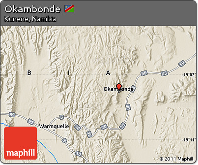 Shaded Relief Map of Okambonde