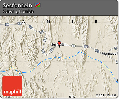 Shaded Relief Map of Sesfontein