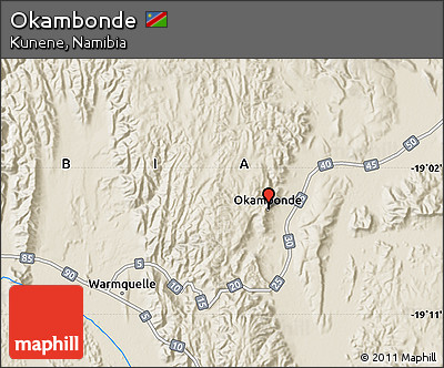 Shaded Relief Map of Okambonde