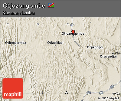 Shaded Relief Map of Otjozongombe