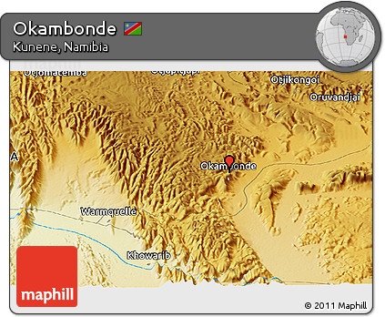 Physical Panoramic Map of Okambonde