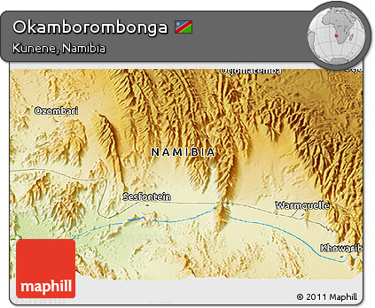 Physical Panoramic Map of Okamborombonga