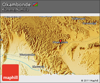Physical Panoramic Map of Okambonde