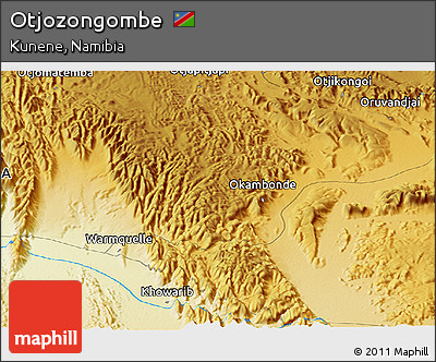 Physical Panoramic Map of Otjozongombe