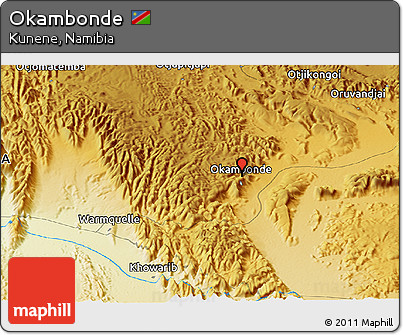 Physical Panoramic Map of Okambonde