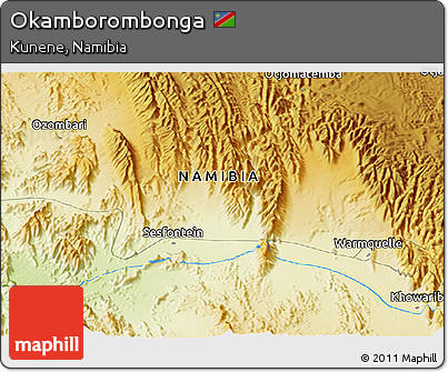 Physical Panoramic Map of Okamborombonga