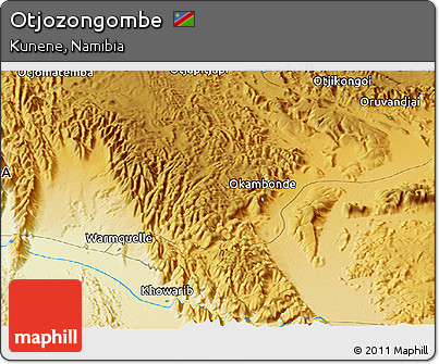 Physical Panoramic Map of Otjozongombe