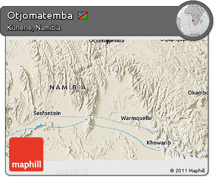 Shaded Relief Panoramic Map of Otjomatemba