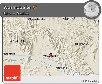 Shaded Relief Panoramic Map of Warmquelle