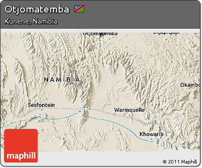 Shaded Relief Panoramic Map of Otjomatemba