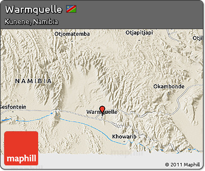 Shaded Relief Panoramic Map of Warmquelle