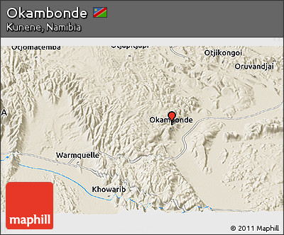 Shaded Relief Panoramic Map of Okambonde