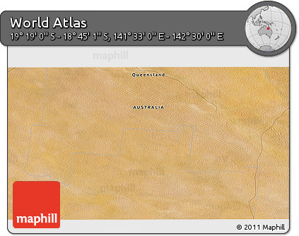 Satellite 3D Map of the Area around 19° 2' 1" S, 142° 1' 30" E