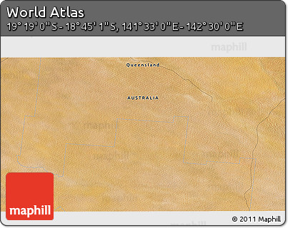 Satellite 3D Map of the Area around 19° 2' 1" S, 142° 1' 30" E
