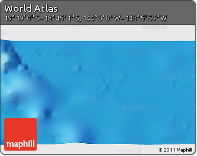 Physical 3D Map of the Area around 19° 2' 1" S, 143° 34' 29" W