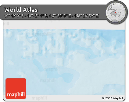 Political 3D Map of the Area around 19° 2' 1" S, 147° 58' 29" E