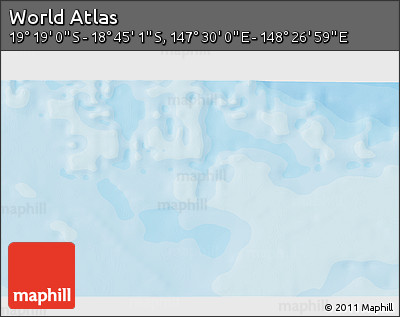 Political 3D Map of the Area around 19° 2' 1" S, 147° 58' 29" E