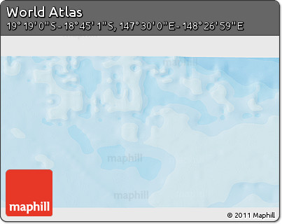 Political 3D Map of the Area around 19° 2' 1" S, 147° 58' 29" E