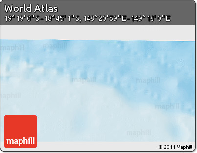 Physical 3D Map of the Area around 19° 2' 1" S, 148° 49' 29" E
